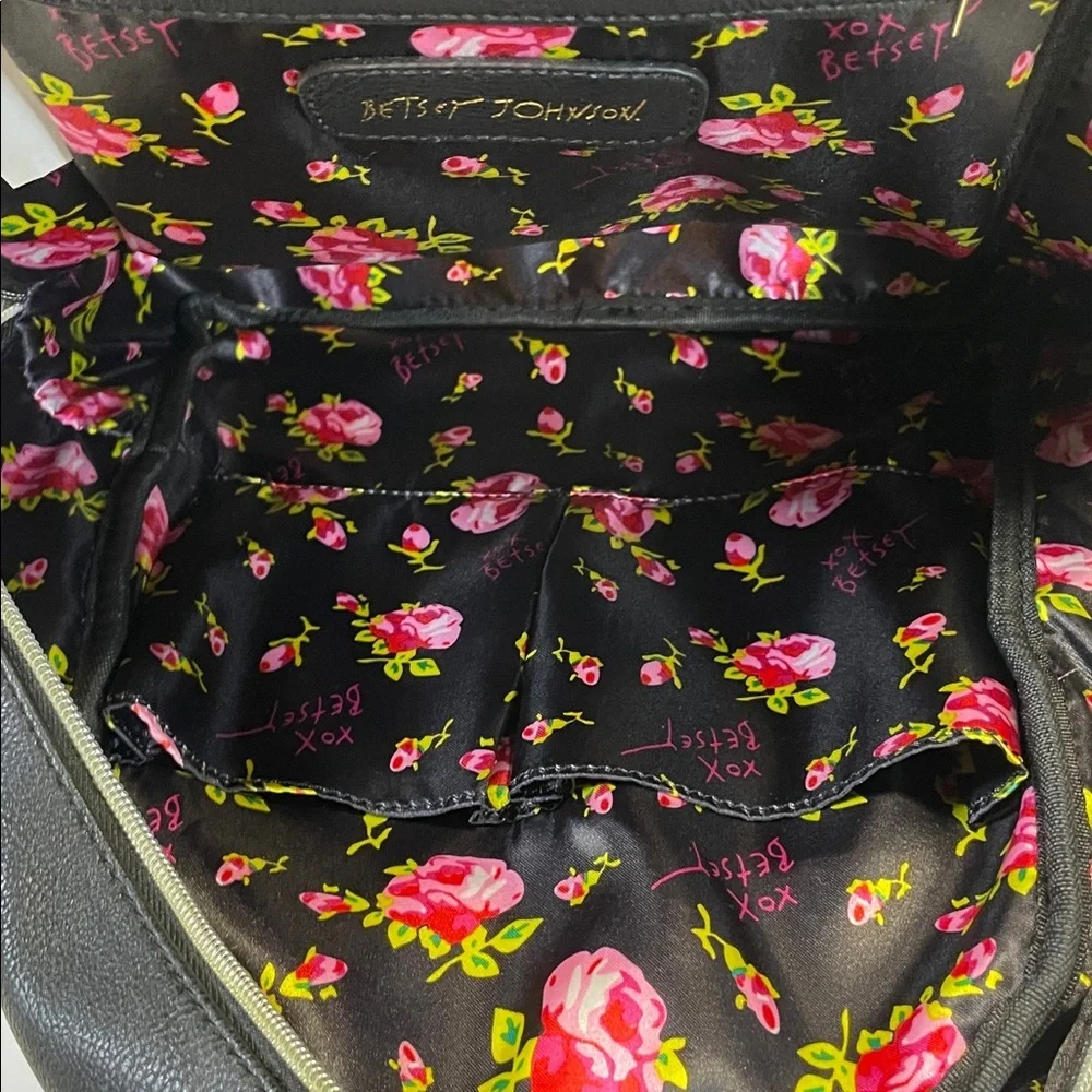 Betsey Johnson Skull Mini Backpack Black Pink Quilted Hoth Bag